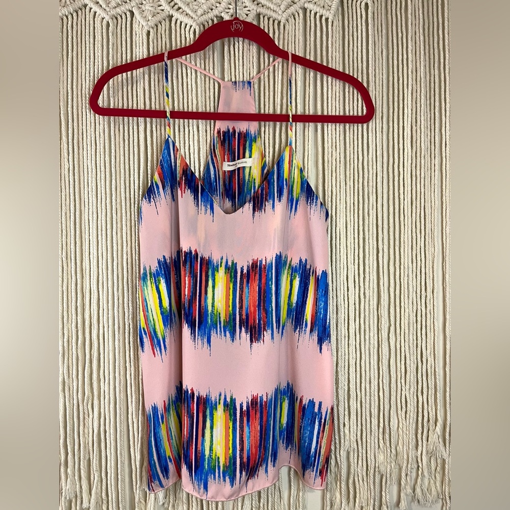 Women’s Sz Sm Pink Multi Colored Cami Blouse by Newbury Kustom EUC